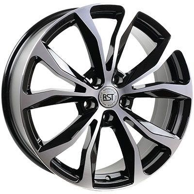 Диски RST R009 7.5 х 19 5*114,3 Et: 30 Dia: 60.1 черный с проточкой глянцевый