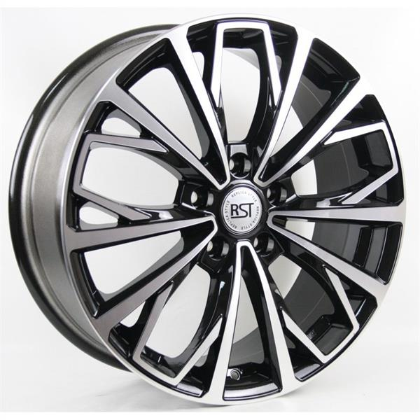Диски RST R038 7 х 18 5*114,3 Et: 37 Dia: 66.6 черный с проточкой глянцевый