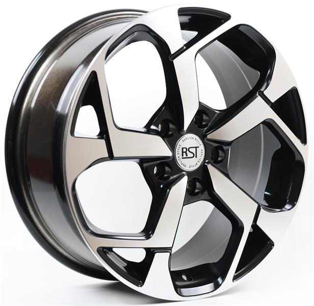 Диски RST R067 7 х 17 5*114,3 Et: 47 Dia: 66.1 черный с проточкой глянцевый
