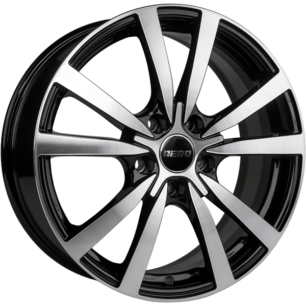 Диски AERO V2107 7 х 17 5*114,3 Et: 45 Dia: 60.1 черный с проточкой глянцевый