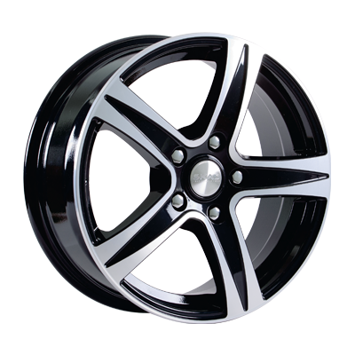 Диски Скад Sakura 6.5 х 15 5*100 Et: 43 Dia: 57.1 черный с проточкой глянцевый