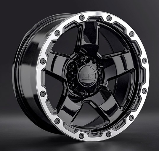 Диски LS wheels LS1371 9.5 х 18 6*139,7 Et: 5 Dia: 106.1 черный с полированным ободом