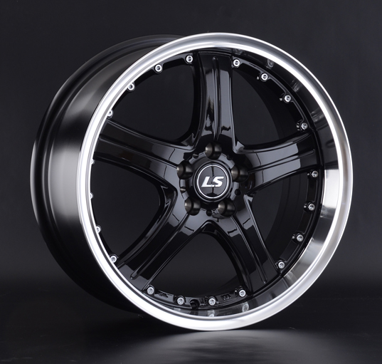 Диски LS wheels LS322 7.5 х 17 5*100 Et: 35 Dia: 73.1 черный с полированным ободом