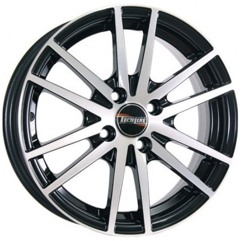 Диски Tech Line 435 5.5 х 14 4*100 Et: 43 Dia: 67.1 черный с проточкой глянцевый