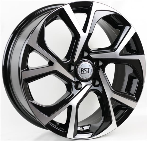 Диски RST R087  6.5 х 17 5*100 Et: 38 Dia: 67.1 черный с проточкой глянцевый