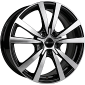 Диски AERO V2107 7 х 17 5*114,3 Et: 45 Dia: 60.1 черный с проточкой глянцевый