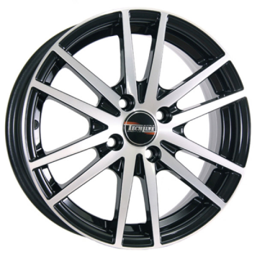 Диски Tech Line 535 6 х 15 5*114,3 Et: 45 Dia: 67.1 черный с проточкой глянцевый