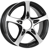 Диски KDW KD1650 6 х 16 5*139,7 Et: 40 Dia: 98 черный с проточкой глянцевый